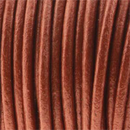 1.5mm Indian Leather Metallic Copper - 25 Yards - 22.5 Metres Roll