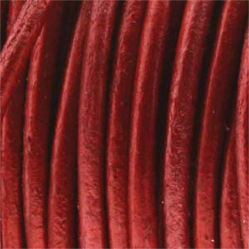 1mm Indian Leather Moroccan Red - 25 Yards - 22.5 Metres Roll