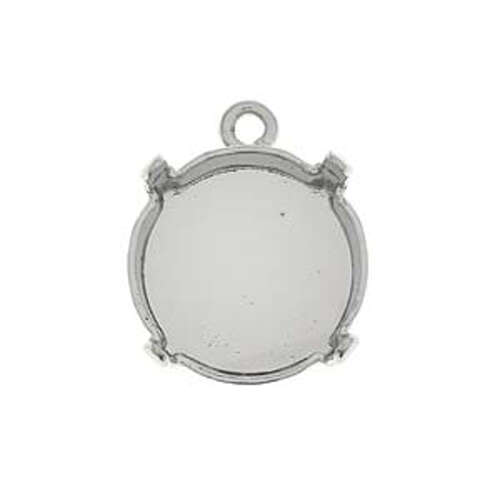 Gita - 12mm 1122 Rivoli Pendant Setting with a Top Loop - C5000807RH - Rhodium