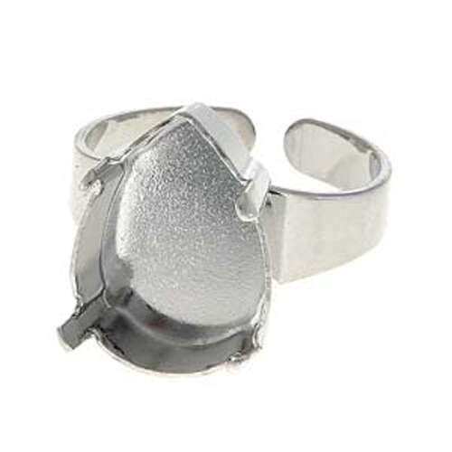 Gita - 13mm x 18mm 4320 Pear Ring Base - C5000504RH - Rhodium