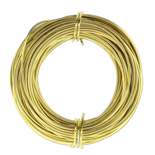 Petite Aluminum Wire Light Gold 18 Gauge Round Wire - 39ft / 11.89m Spool - PDW18-LG