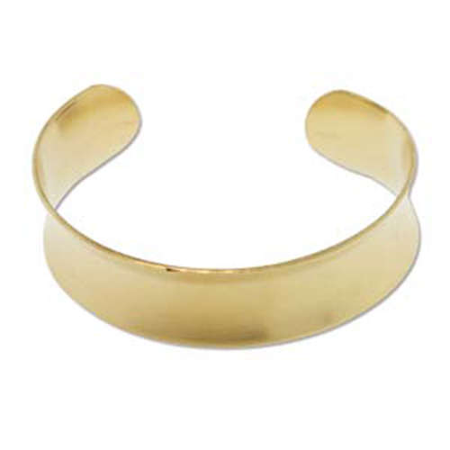 Concave Raw Brass Cuff Bracelet - 3/4inch / 1.9cm wide - CUFF.75C