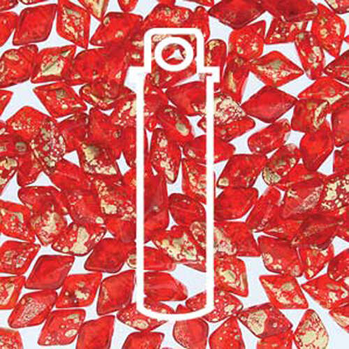 Gem Duo 8mm x 5mm - GD8590080-94401 - Ruby Gold Splash - 8gm Tube