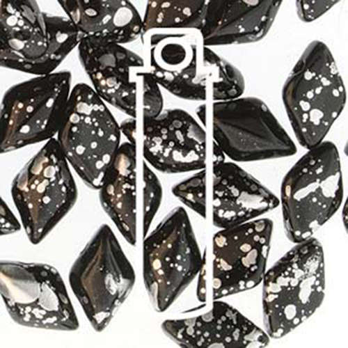 Gem Duo 8mm x 5mm - GD8523980-15481 - Jet Silver Splash - 8gm Tube