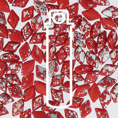 Gem Duo 8mm x 5mm - GD8593200-15481 - Silver Splash Red - 8gm Tube