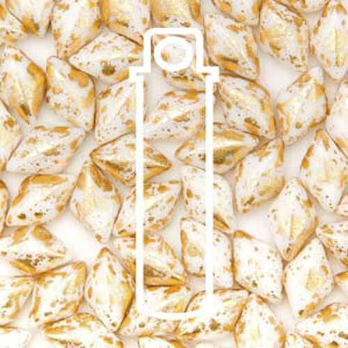 Gem Duo 8mm x 5mm - GD8503000-94401 - Chalk Gold Splash - 8gm Tube