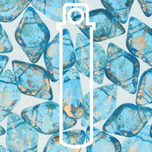 Gem Duo 8mm x 5mm - GD8560020-94401 - Aqua Gold Splash - 8gm Tube