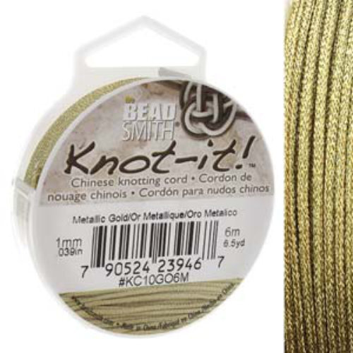 Chinese Knotting Cord Metallic Gold - 1mm - 6m - KC10GO6M