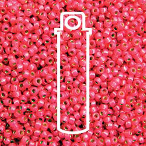 Miyuki 11/0 Rocaille Bead - 11-94239 - Duracoat Silver Lined Dyed Hot Pink - 24gm Tube
