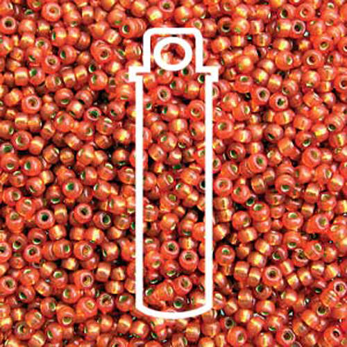 Miyuki 11/0 Rocaille Bead - 11-94244 - Duracoat Silver Lined Dyed Persimmon - 24gm Tube