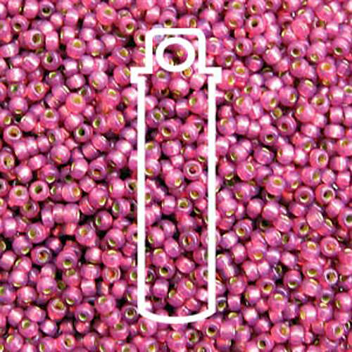 Miyuki 11/0 Rocaille Bead - 11-94247 - Duracoat Silver Lined Dyed Fuchsia - 24gm Tube