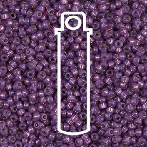Miyuki 11/0 Rocaille Bead - 11-94248 - Duracoat Silver Lined Dyed Dark Lilac - 24gm Tube