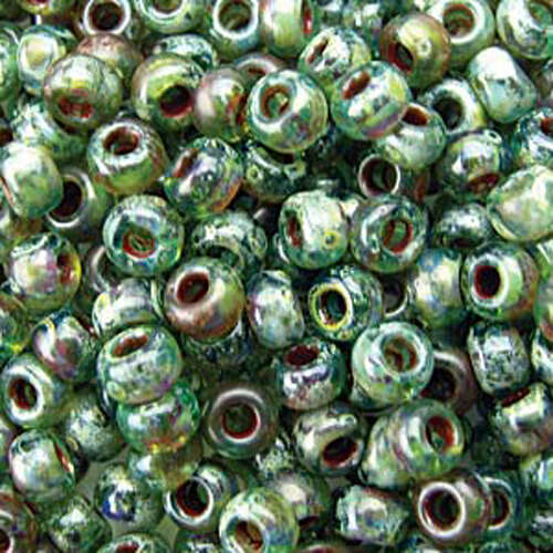 Miyuki 6/0 Rocaille Bead - 6-94506 - Transparent Picasso Olivine - 100gm Bag