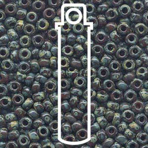 Miyuki 6/0 Rocaille Bead - 6-94503 - Transparent Picasso Red Brown - 20gm Tube