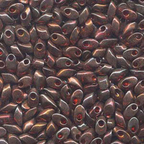 Miyuki 7mm Long Magatama Bead - LMA-315 - Cranberry Gold Luster - 100gm Bag