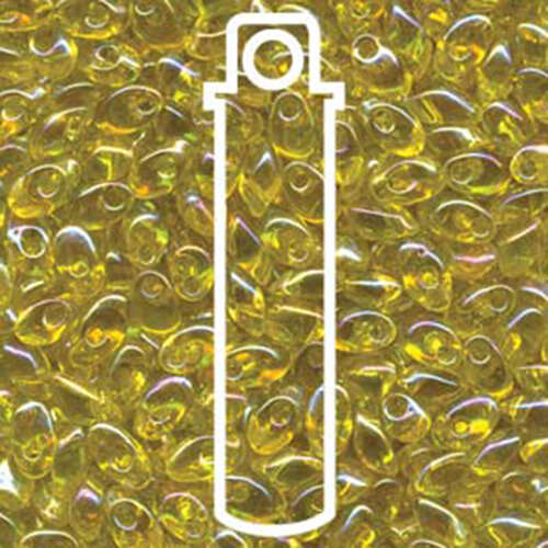 Miyuki 7mm Long Magatama Bead - LMA-252 - Transparent Yellow AB - 8.5gm Tube