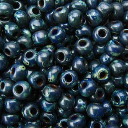 Miyuki 8/0 Rocaille Bead - 8-94516 - Matte Opaque Picasso Montana - 100gm Bag