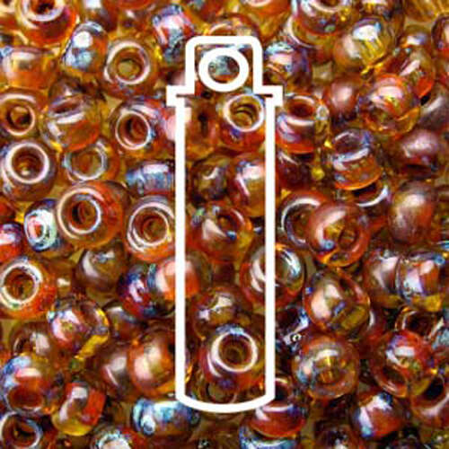 Miyuki 8/0 Rocaille Bead - 8-94501 - Transparent Picasso Saffron - 22gm Tube