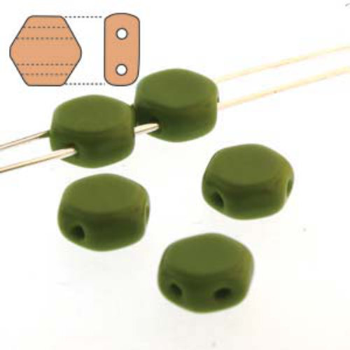 Honeycomb 6mm - HC0653410 - Opaque Wasabi - 30 Bead Strand