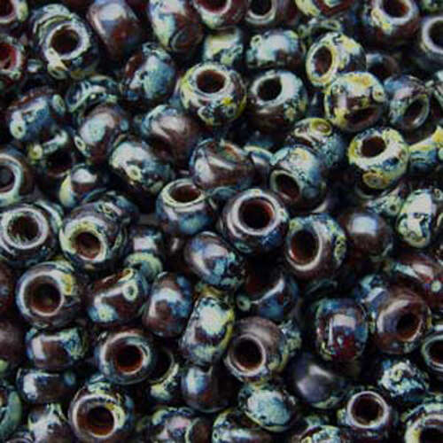 Miyuki 8/0 Rocaille Bead - 8-94504 - Transparent Picasso Garnet - 100gm Bag