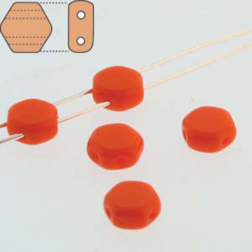 Honeycomb 6mm - HC0693140 - Opaque Orange - 30 Bead Strand