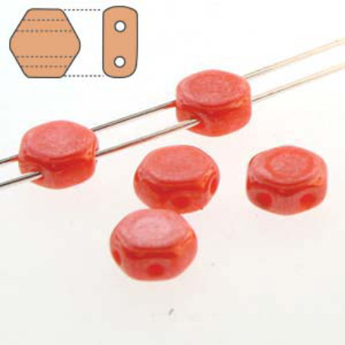 Honeycomb 6mm - HC0693140-14400 - Opaque Orange Luster - 30 Bead Strand