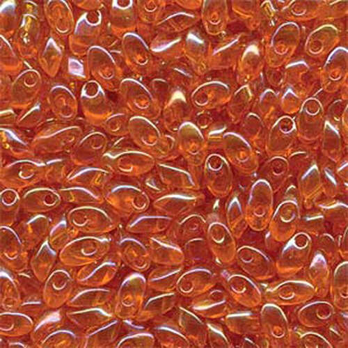 Miyuki 7mm Long Magatama Bead - LMA-253 - Transparent Orange AB - 100gm Bag
