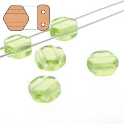 Honeycomb 6mm - HC0650230 - Transparent Olivine - 30 Bead Strand