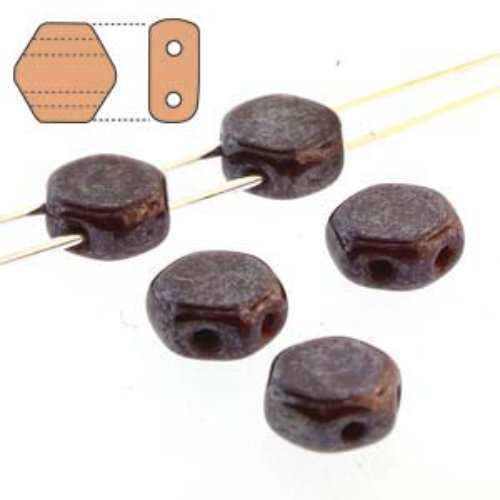 Honeycomb 6mm - HC0613600-14400 - Opaque Brown Luster - 30 Bead Strand
