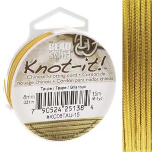 Chinese Knotting Cord Taupe - 0.8mm - 15m - KC08TAU-15