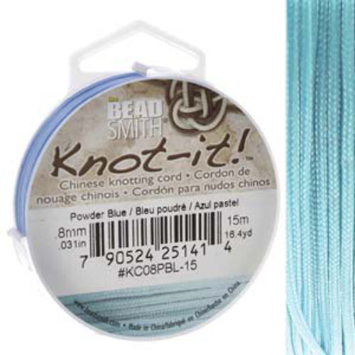 Chinese Knotting Cord Powder Blue - 0.8mm - 15m - KC08PBL-15