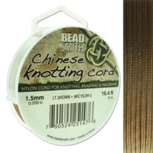 Chinese Knotting Cord Light Brown - 1.5mm - 5m - KC15LBR-5  (Discontinued)