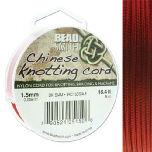 Chinese Knotting Cord Dark Siam - 1.5mm - 5m - KC15DSIA-5