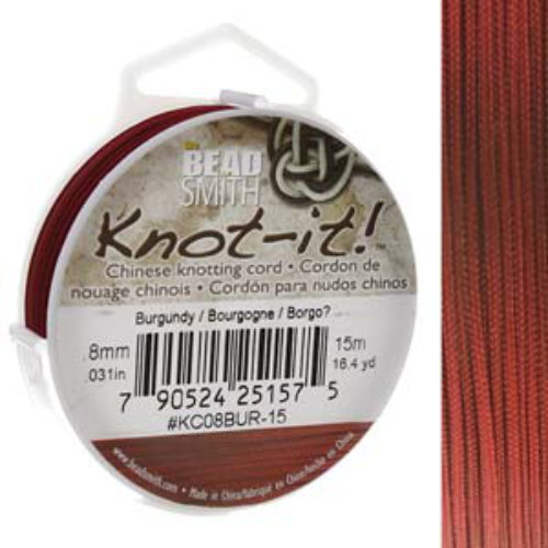 Chinese Knotting Cord Burgundy - 0.8mm - 15m - KC08BUR-15