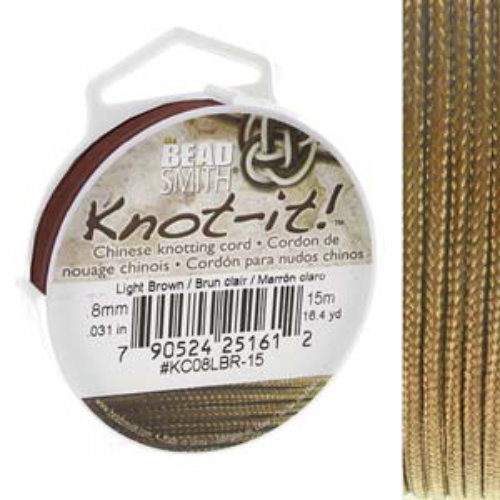 Chinese Knotting Cord Light Brown - 0.8mm - 15m - KC08LBR-15