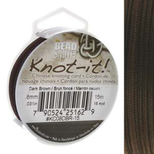 Chinese Knotting Cord Dark Brown - 0.8mm - 15m - KC08DBR-15