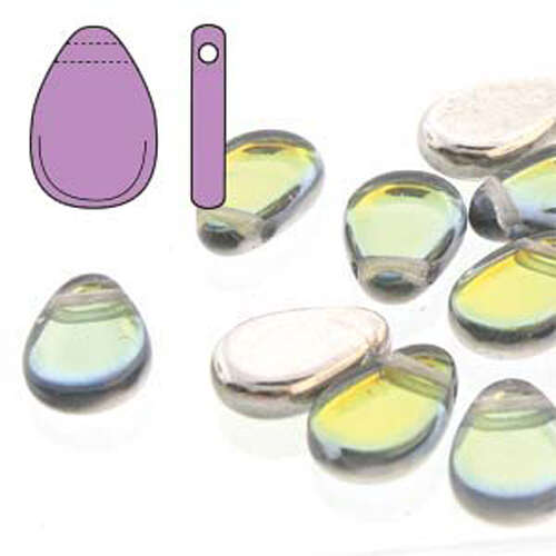 Tear Drop Beads - 30 Bead Strand - 9mm x 11mm - TD911-00030-29801 -  Backlit Uranium