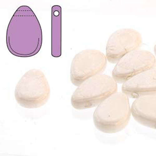 Tear Drop Beads - 30 Bead Strand - 9mm x 11mm - TD911-02010-14400 -  Chalk Luster