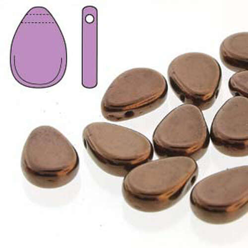 Tear Drop Beads - 30 Bead Strand - 9mm x 11mm - TD911-23980-14415 -  Jet Dark Bronze