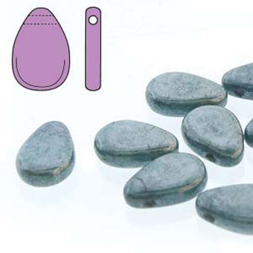 Tear Drop Beads - 30 Bead Strand - 9mm x 11mm - TD911-02010-14464 -  Chalk Blue Luster