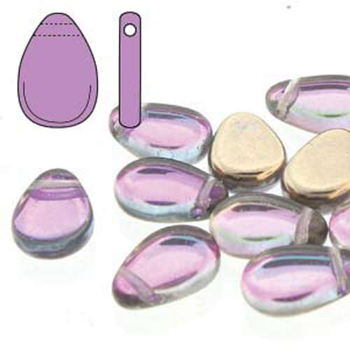 Tear Drop Beads - 30 Bead Strand - 9mm x 11mm - TD911-00030-26536 -  Backlit Pink Mist