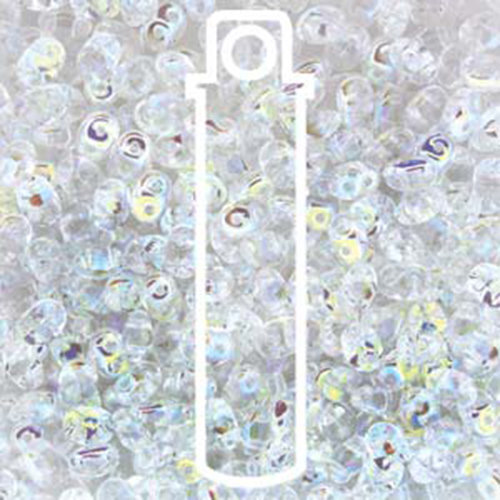 Super Duo 2.5mm x 5mm - DU0500030-28701 - Crystal AB - 22.5gm Tube