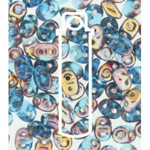 Super Duo 2.5mm x 5mm - DU0560020-27101 - Aqua Capri Gold - 22.5gm Tube