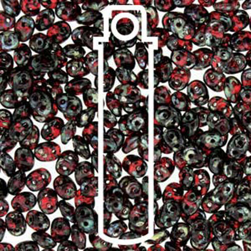 Super Duo 2.5mm x 5mm - DU0590080-43400 - Ruby Picasso - 22.5gm Tube