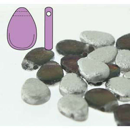 Tear Drop Beads - 30 Bead Strand - 9mm x 11mm - TD911-00030-29582 - Etch Backlit Purple Haze