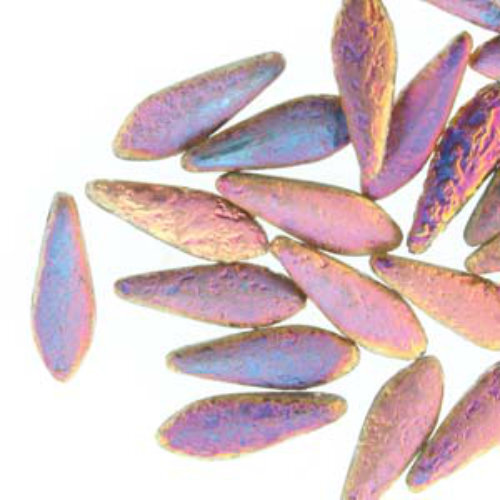 Dagger 5mm x 16mm Etch Jet Sliperit  25 Bead Strand - DGR51600030-29583