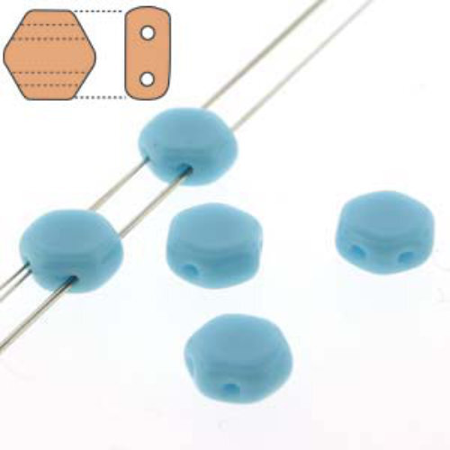 Honeycomb 6mm - HC0663030 - Opaque Blue Turquoise - 30 Bead Strand