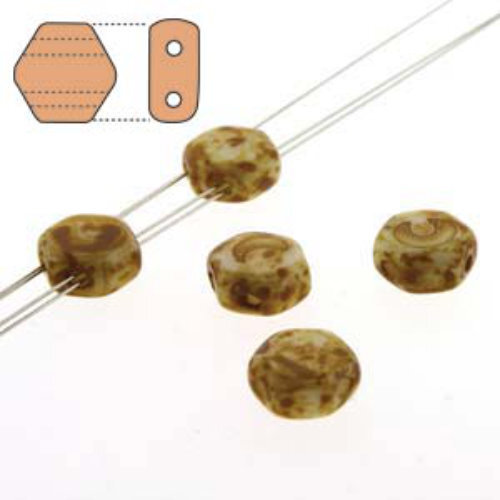 Honeycomb 6mm - HC0603050-86805 - Chalk Dark Travertine - 30 Bead Strand