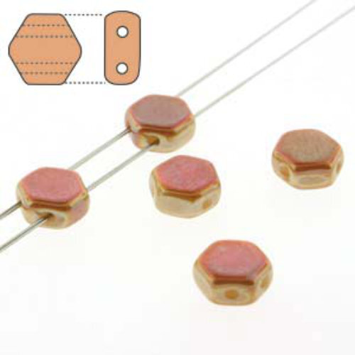 Honeycomb 6mm - HC0602010-29123 - Chalk Apricot - 30 Bead Strand