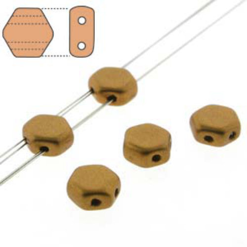 Honeycomb 6mm - HC0629415 - Matte Metallic Antique Brass - 30 Bead Strand
